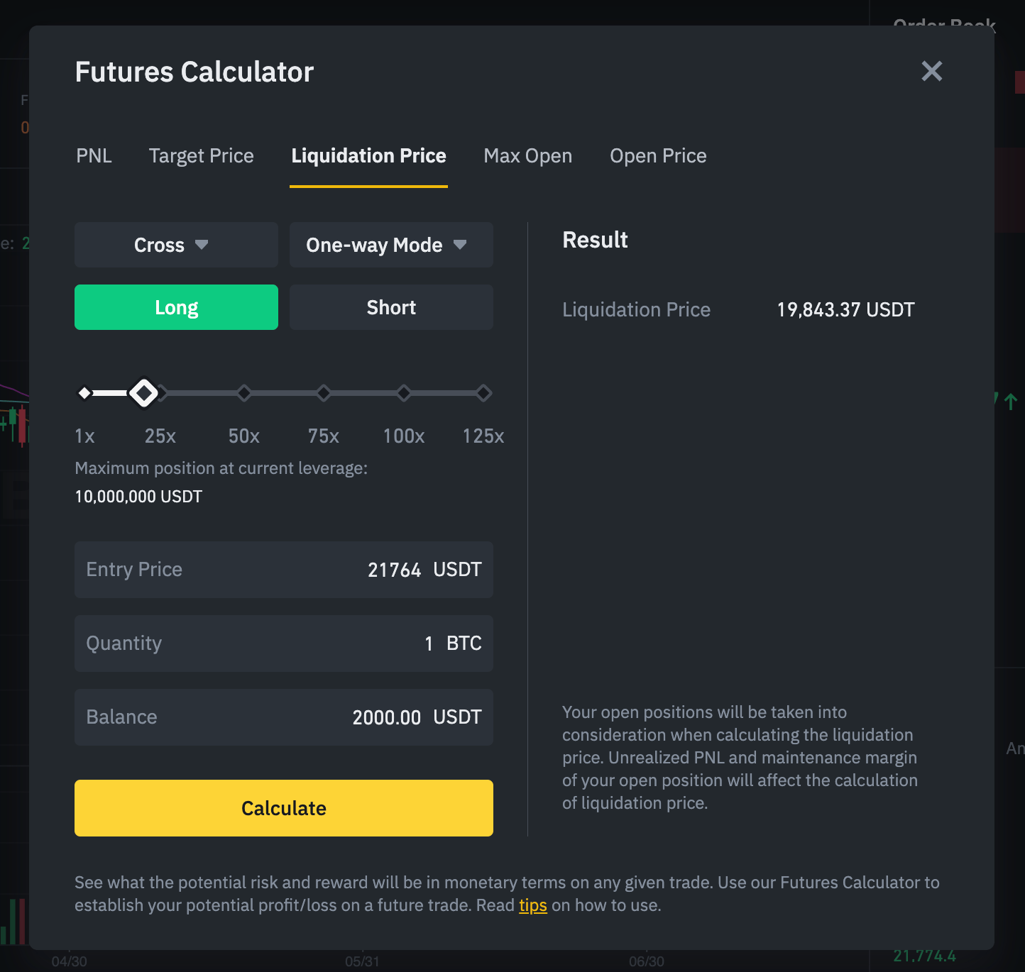 futures calculator crypto